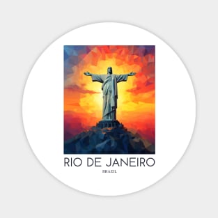 A Pop Art Travel Print of Rio de Janeiro - Brazil Magnet